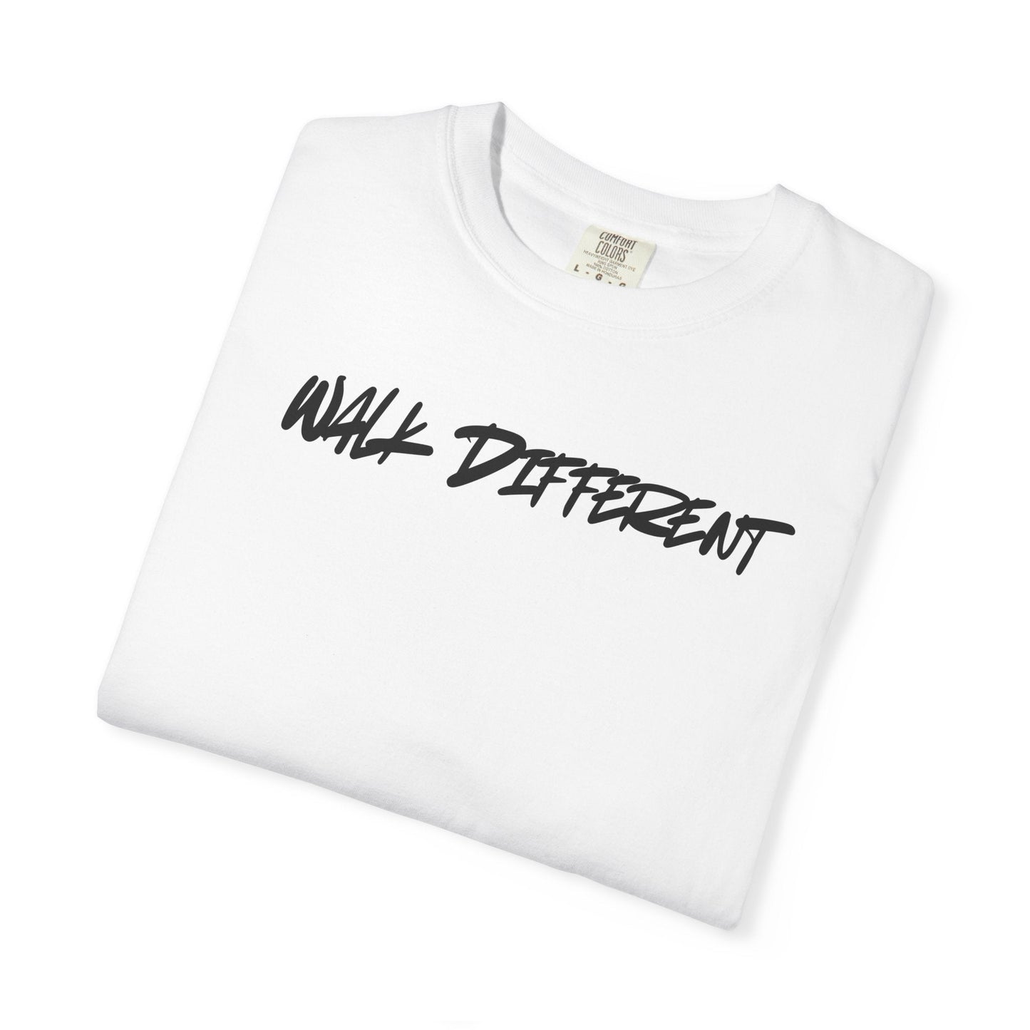 Unisex Garment - Dyed T-Shirt - 'Walk Different' with Faith - Inspired Quotes - Perfect for Everyday Wear & Spiritual Events - R3DEMPTIONT-ShirtPrintifyR3DEMPTION22464440559778059097WhiteSUnisex Garment - Dyed T-Shirt - 'Walk Different' with Faith - Inspired Quotes - Perfect for Everyday Wear & Spiritual Events