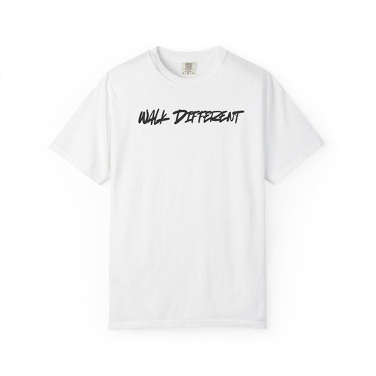 Unisex Garment - Dyed T-Shirt - 'Walk Different' with Faith - Inspired Quotes - Perfect for Everyday Wear & Spiritual Events - R3DEMPTIONT-ShirtPrintifyR3DEMPTION22464440559778059097WhiteSUnisex Garment - Dyed T-Shirt - 'Walk Different' with Faith - Inspired Quotes - Perfect for Everyday Wear & Spiritual Events